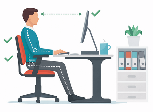 Ergonomische werkhouding 