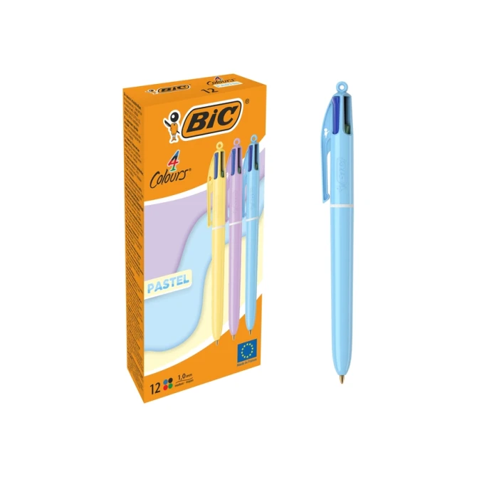 4-Kleuren balpen Bic medium pastel assorti