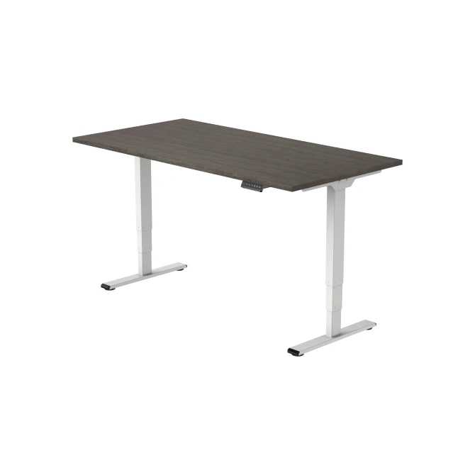 Bureau Econ elektrisch. 120X80cm. Logan Eiken Blad. Witte Poten