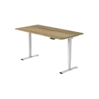 Bureau Econ elektrisch. 120X80cm. Natuur Eiken Blad. Witte Poten