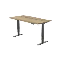 Bureau Econ elektrisch. 120X80cm. Natuur Eiken Blad. Zwarte Poten