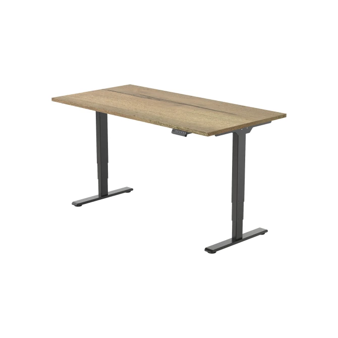 Bureau Econ elektrisch. 120X80cm. Natuur Eiken Blad. Zwarte Poten