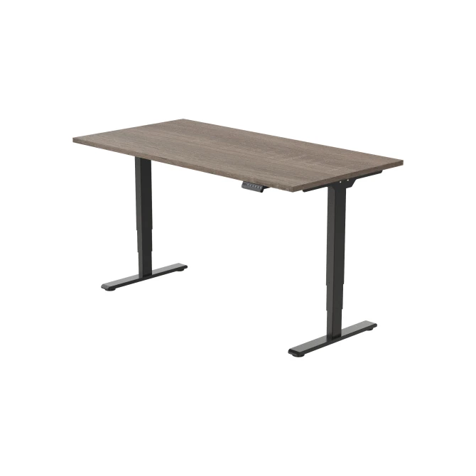 Bureau Econ elektrisch. 120X80cm. Robson Eiken Blad. Zwarte Poten