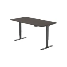 Bureau Econ elektrisch. 140X80cm. Logan Eiken Blad. Zwarte Poten
