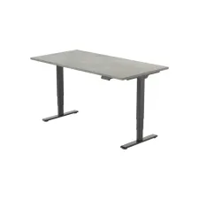 Bureau Econ elektrisch. 140X80cm. Oxyd Blad. Zwarte Poten