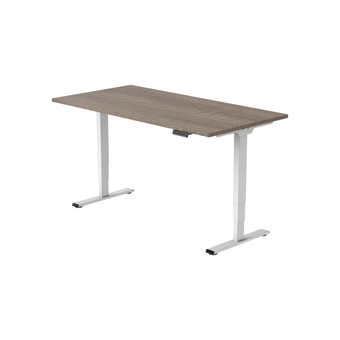Bureau Econ elektrisch. 140X80cm. Robson Eiken Blad. Witte Poten