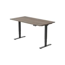 Bureau Econ elektrisch. 140X80cm. Robson Eiken Blad. Zwarte Poten