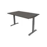 Bureau Instelbaar 120 x 80 cm Logan Eiken Blad Aluminium Poten