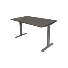 Bureau Instelbaar 120 x 80 cm Logan Eiken Blad Aluminium Poten