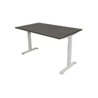 Bureau Instelbaar 120 x 80 cm Logan Eiken Blad Witte Poten