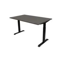 Bureau Instelbaar 120 x 80 cm Logan Eiken Blad Zwarte Poten