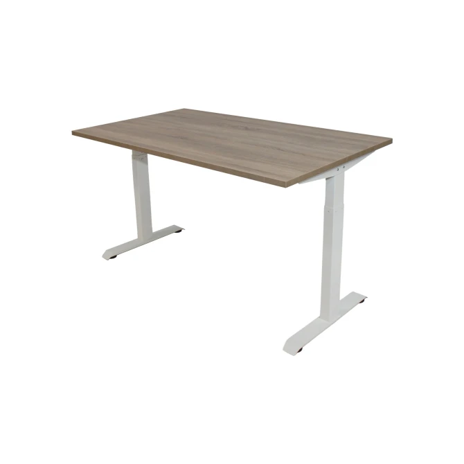 Bureau Instelbaar 120 x 80 cm Robson Eiken Blad Witte Poten
