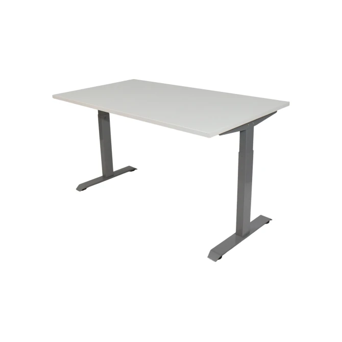 Bureau Instelbaar 120 x 80 cm Wit Blad Aluminium Poten
