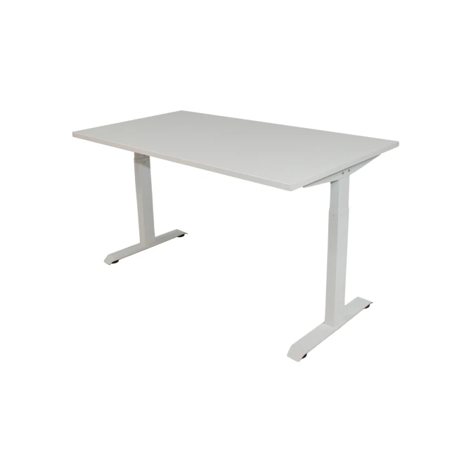 Bureau Instelbaar 120 x 80 cm Wit Blad Witte Poten