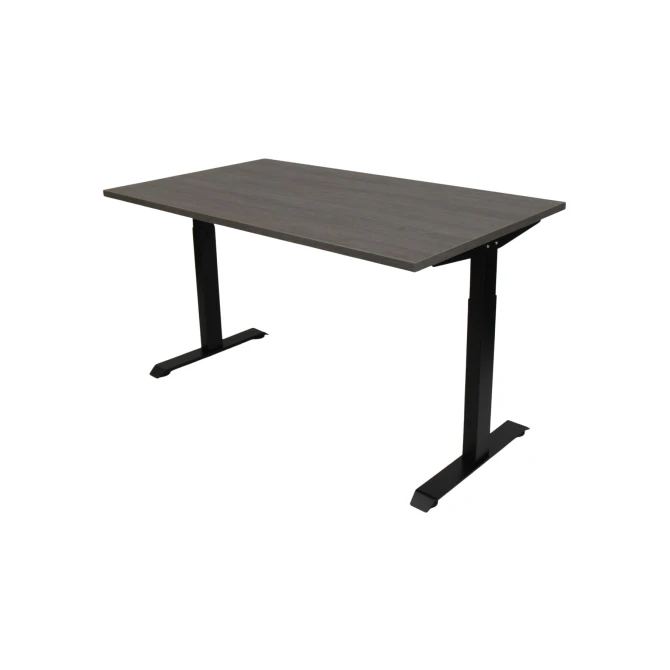 Bureau Instelbaar 140 x 80 cm Logan Eiken Blad Zwarte Poten