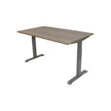Bureau Instelbaar 160 x 80 cm Robson Eiken Blad Aluminium Poten