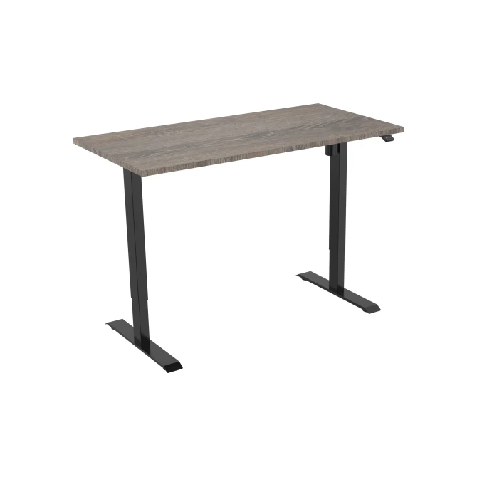 Bureau elektrisch. 120X80cm. Logan Eiken Blad. Zwarte Poten