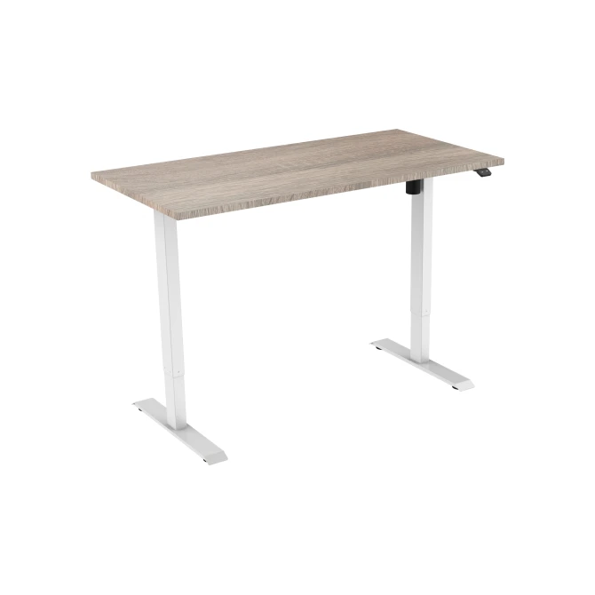 Bureau elektrisch. 120X80cm. Robson Eiken Blad. Witte Poten
