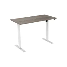 Bureau elektrisch. 140X80cm. Logan Eiken Blad. Witte Poten