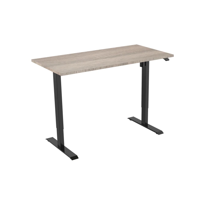 Bureau elektrisch. 140X80cm. Robson Eiken Blad. Zwarte Poten