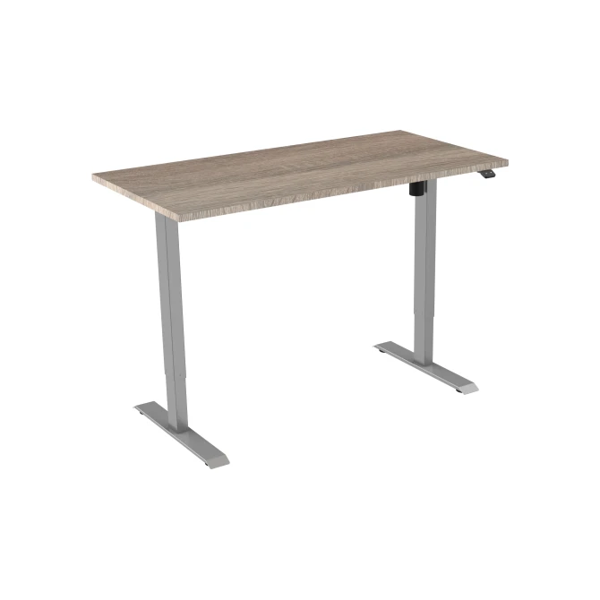 Bureau elektrisch. 160X80cm. Robson Eiken Blad. Aluminium Poten