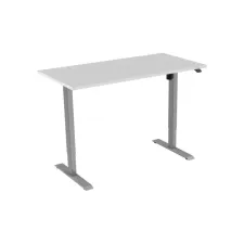 Bureau elektrisch. 160X80cm. Wit Blad. Aluminium Poten