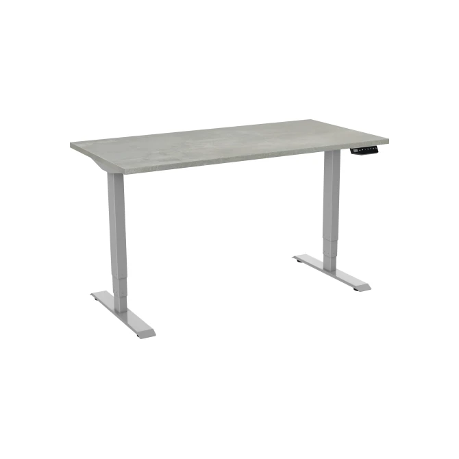 Bureau elektrisch. 2-motorig. 120X80cm. Oxyd Blad. Aluminium Poten