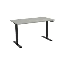 Bureau elektrisch. 2-motorig. 120X80cm. Oxyd Blad. Zwarte Poten