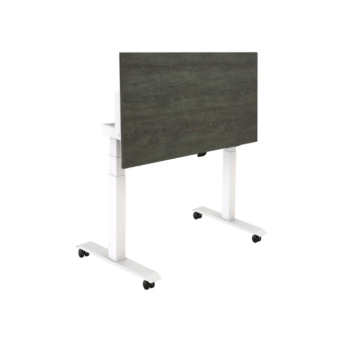 Bureau elektrisch. Opklapbaar. 140 x 80 cm. Logan Eiken Blad. Witte Poten