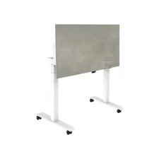Bureau elektrisch. Opklapbaar. 160X80cm. Oxyd Blad. Witte Poten