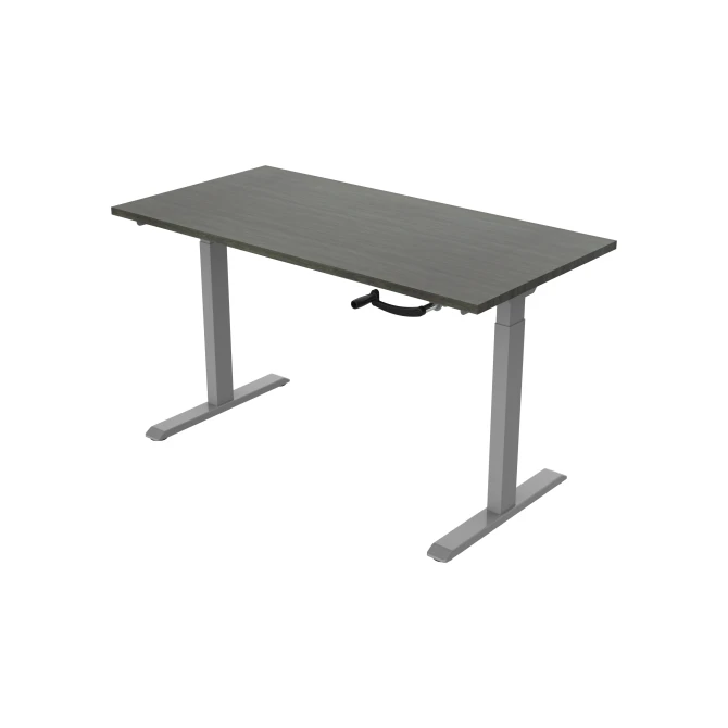 Bureau slinger. 120X80cm. Logan Eiken Blad. Aluminium Poten