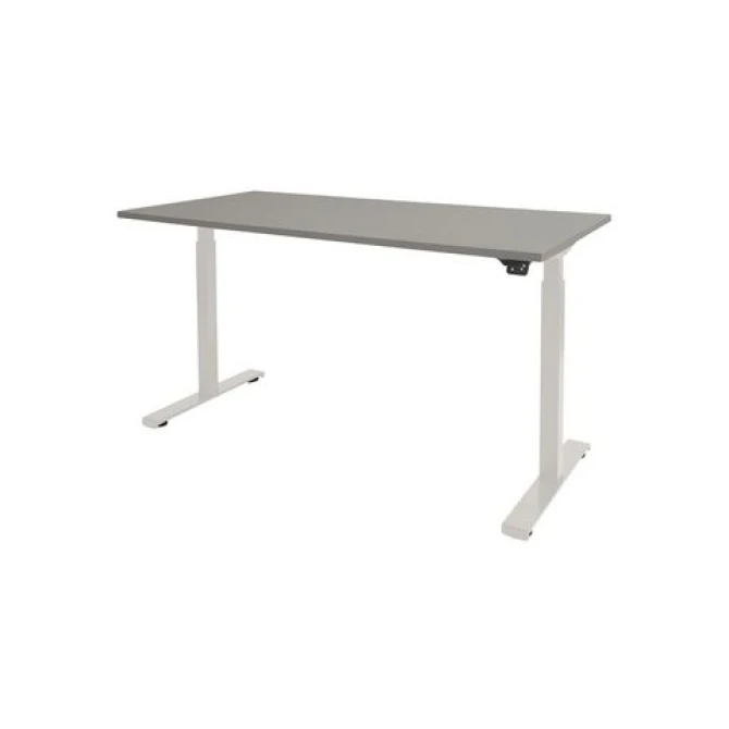 Schaffenburg Dextro Basic Verstelbaar Bureau. 120 x 80 cm. Lichtgrijs. Wit