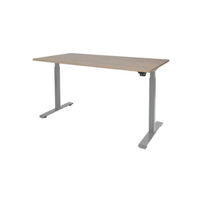 Schaffenburg Dextro Basic Verstelbaar Bureau. 160 x 80 cm. Licht Kersen. Aluminium