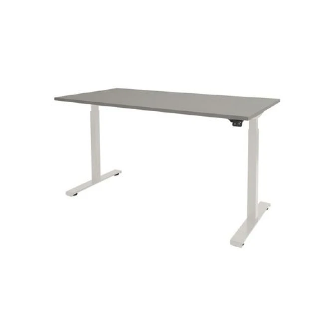 Schaffenburg Dextro Basic Verstelbaar Bureau. 180 x 80 cm. Lichtgrijs. Wit