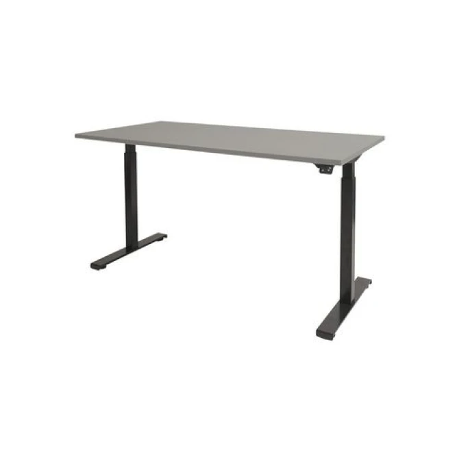 Schaffenburg Dextro Basic Verstelbaar Bureau. 180 x 90 cm. Lichtgrijs. Zwart