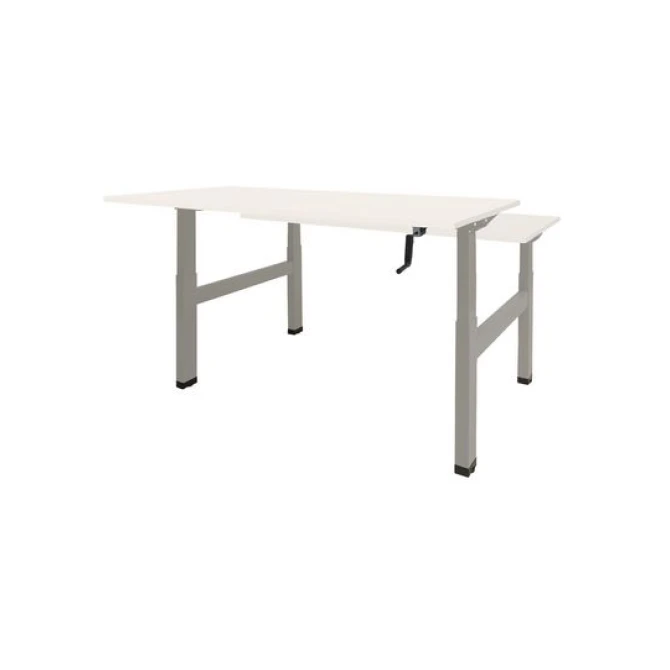 Schaffenburg Dextro Duo Zit-Sta Bureau. 160 x 80 cm. Wit. Aluminium