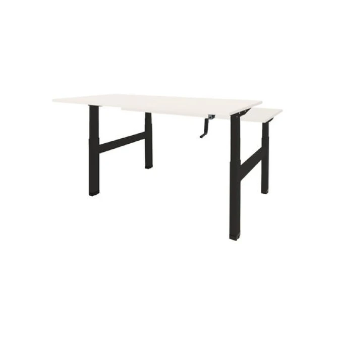 Schaffenburg Dextro Duo Zit-Sta Bureau. 180 x 80 cm. Wit. Zwart