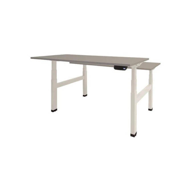 Schaffenburg Dextro Plus Duo Verstelbaar Bureau. 160 x 80 cm. Lichtgrijs. Wit
