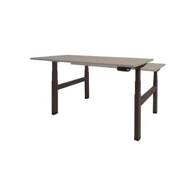 Schaffenburg Dextro Plus Duo Verstelbaar Bureau. 160 x 80 cm. Lichtgrijs. Zwart