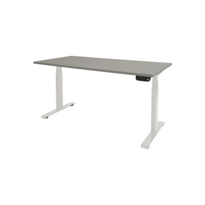 Schaffenburg Dextro Plus Verstelbaar Bureau. 180 x 80 cm. Lichtgrijs. Wit