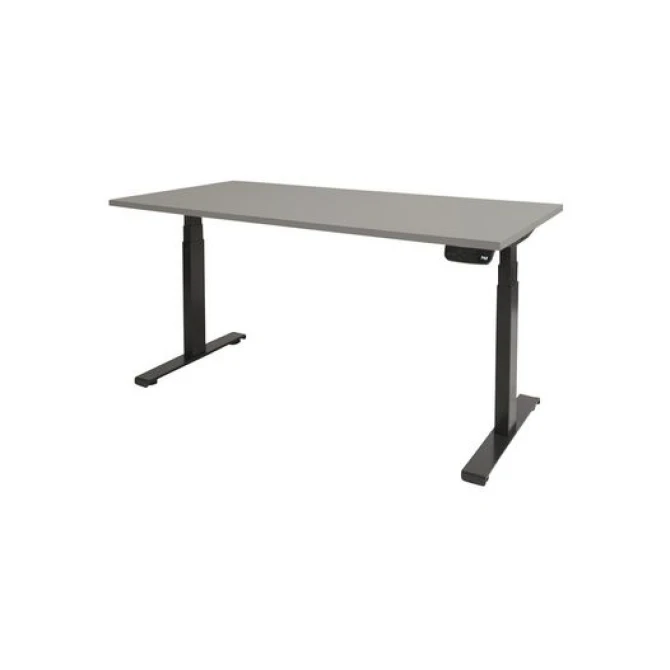 Schaffenburg Dextro Plus Verstelbaar Bureau. 180 x 90 cm. Lichtgrijs. Zwart