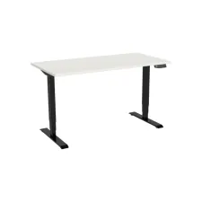 Zit-sta-bureau Elektrisch 2-motorig. 140 x 80 cm Wit Blad Zwarte Poten Zit-sta-bureau Elektrisch 2-motorig. 140 x 80 cm Wit Blad Zwarte Poten
