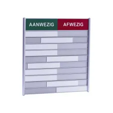 Aan- afwezigheidsbord voor 10 namen