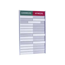 Aan- afwezigheidsbord voor 15 namen