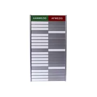 Aan- afwezigheidsbord voor 20 namen