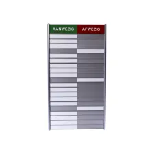 Aan- afwezigheidsbord voor 20 namen