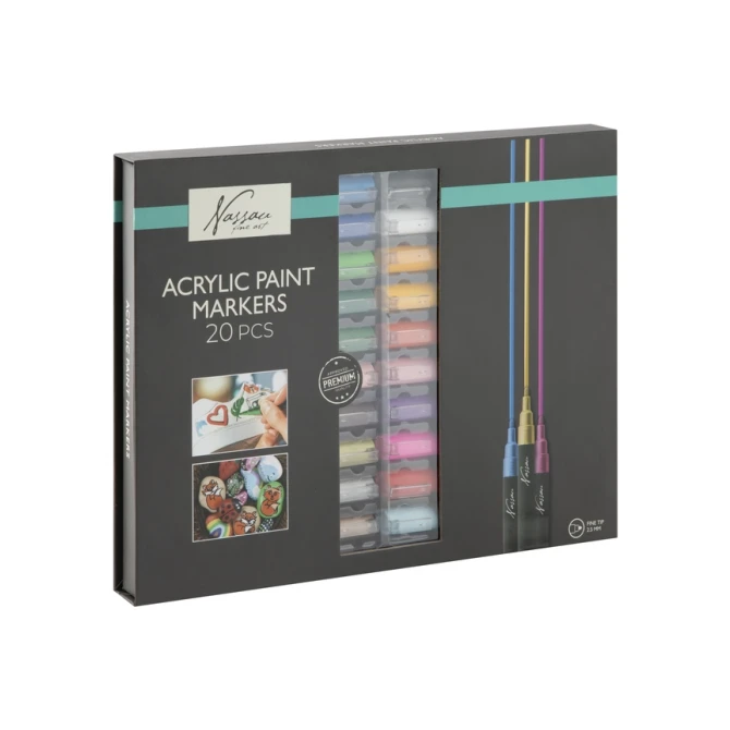 Acrylmarker Nassau set à 20 kleuren