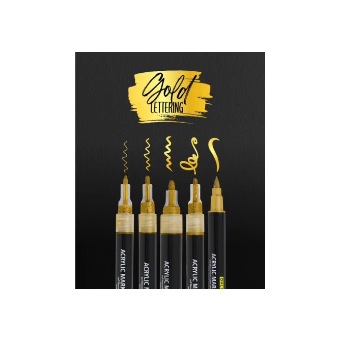 Acrylmarker Online lettering 5 breedtes goud