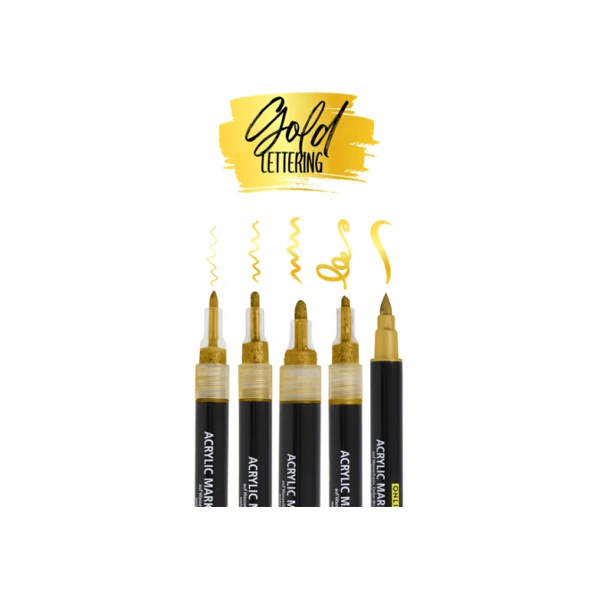 Acrylmarker Online lettering 5 breedtes goud