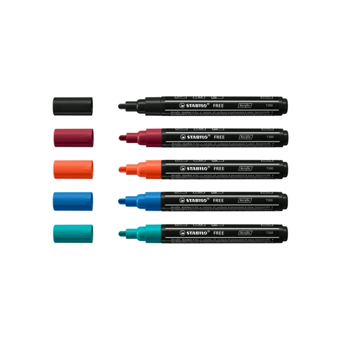 Acrylmarker STABILO  Free Acrylic T300 Urban assorti 5 stuks